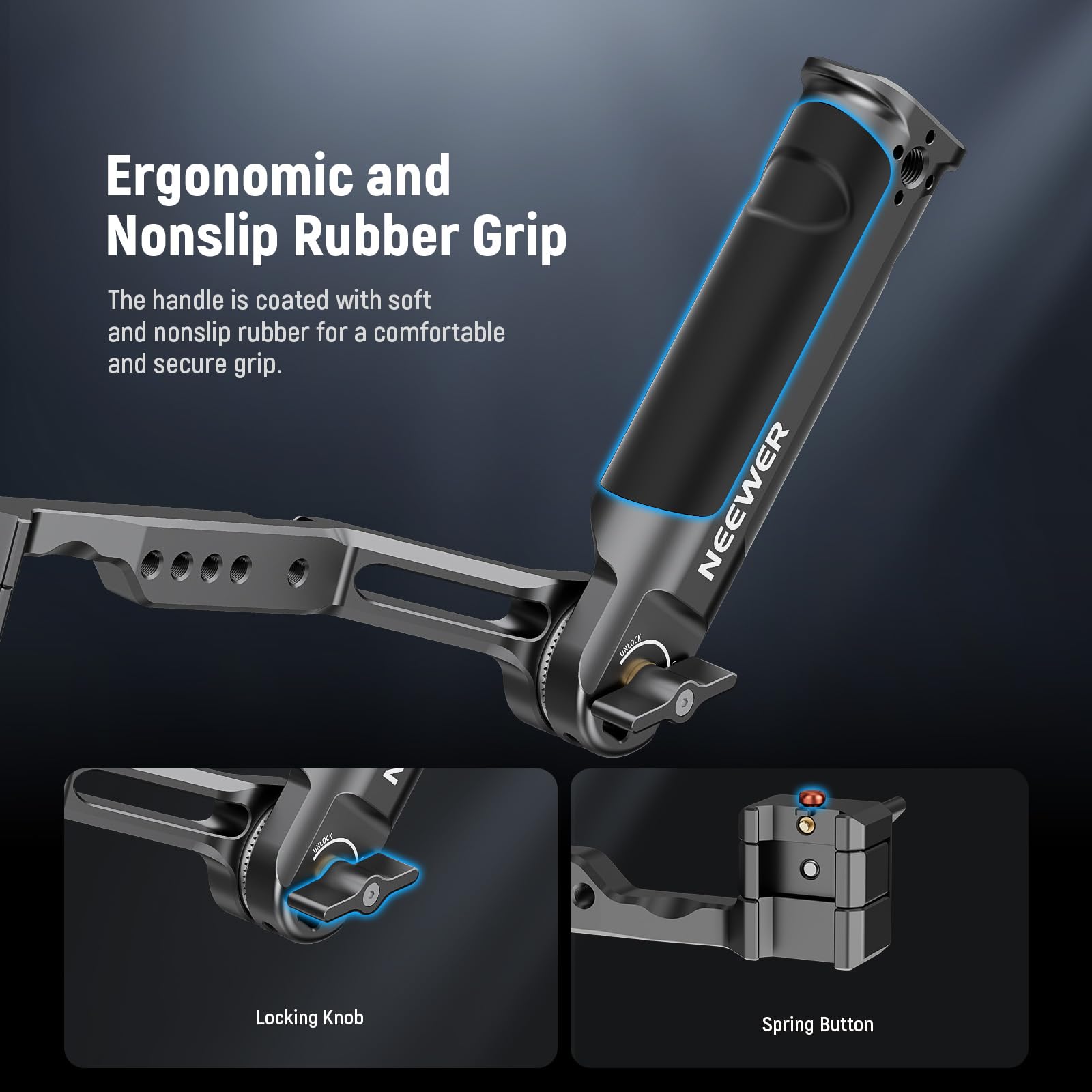 Dji Rs 4 Mini Mango De Cardán Ajustable Para DJI RS 4, RS 3, RS 2 Y Más -  Soporta 5 Kg, Ideal Para ángulos Bajos Mango Correa Bajo ángulo