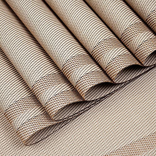 EXCOVIP Set of 8 Placemats, Non-Slip Crossweave Woven Vinyl Insulation Place Mat Washable Table Mats For Restaurants Party Decoration 45 x 30 cm(Champagne) - Image 3