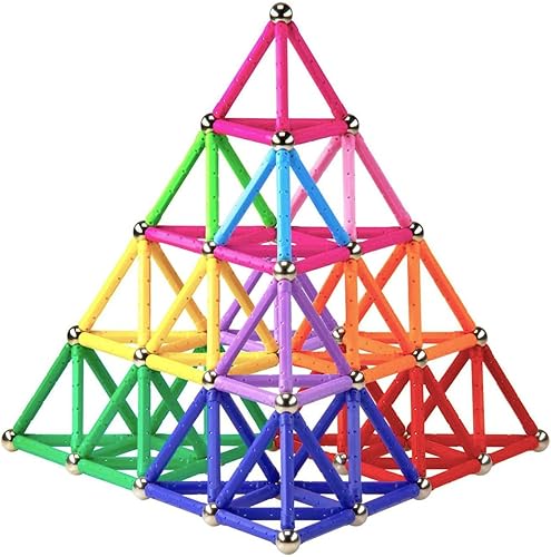 Funifinds Bloques magnéticos de construcción de 220 piezas, juguetes educativos magnéticos, juguetes apilables, juego STEM, juguete de construcción