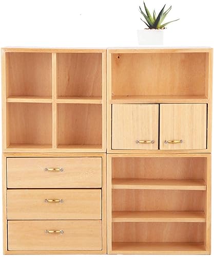 Miniatura 5 de Cabina de exhibición de madera 1:12, muebles de muñecas en miniatura, muebles para casa de muñecas, muebles en miniatura, accesorios para casa de