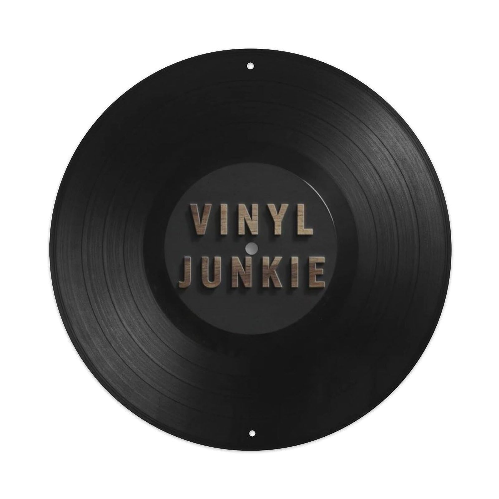 Vinyl Junkie 3D Wood Vinyl Record Metal Tin Sign Plaque