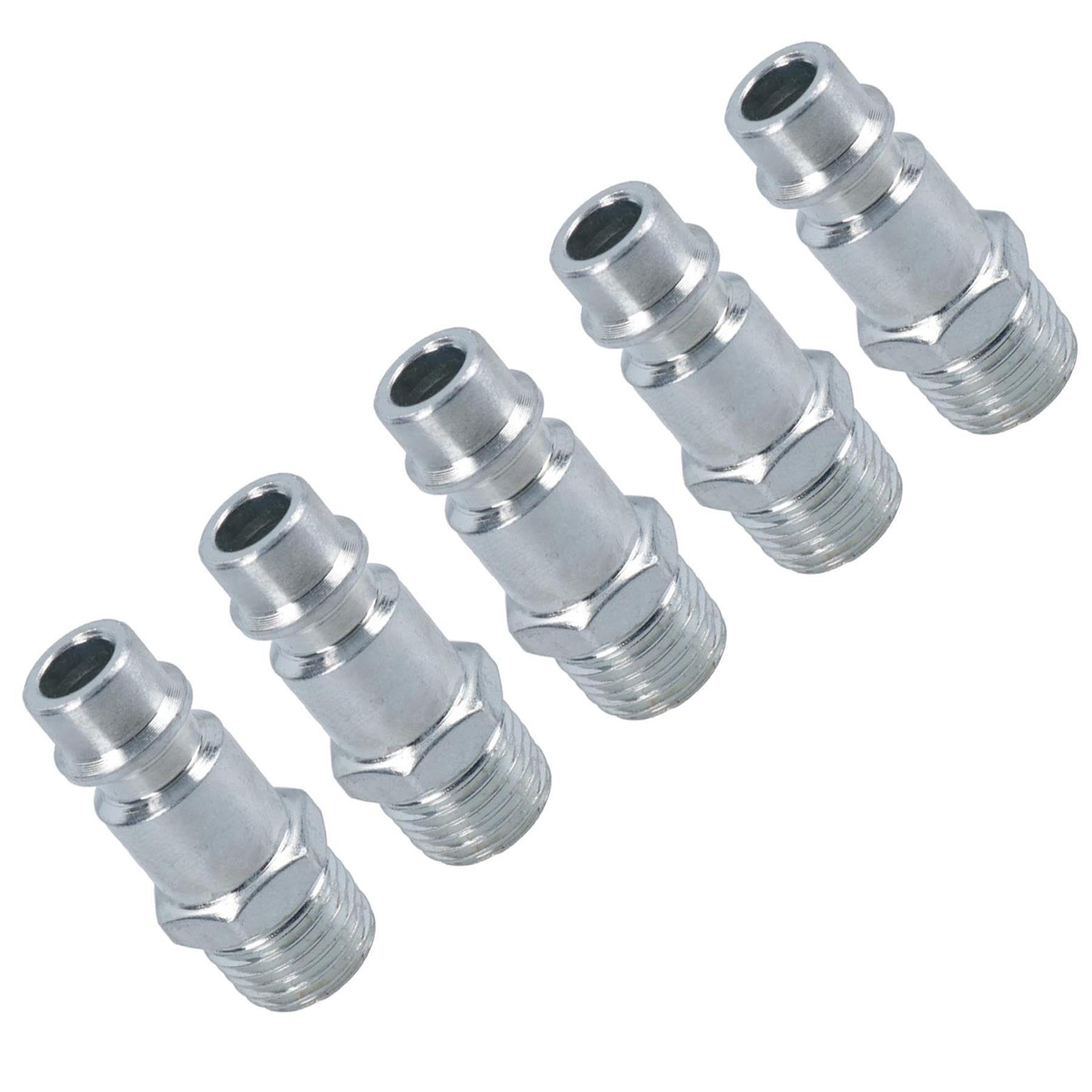 Euro Air Line Hose Fitting Connector Quick Release 1/4 inch BSP Male Thread 5pk