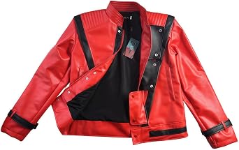 Halloween Red Leather Dress Jacket for Adults Impersonator -Michael Style XS-3XL
