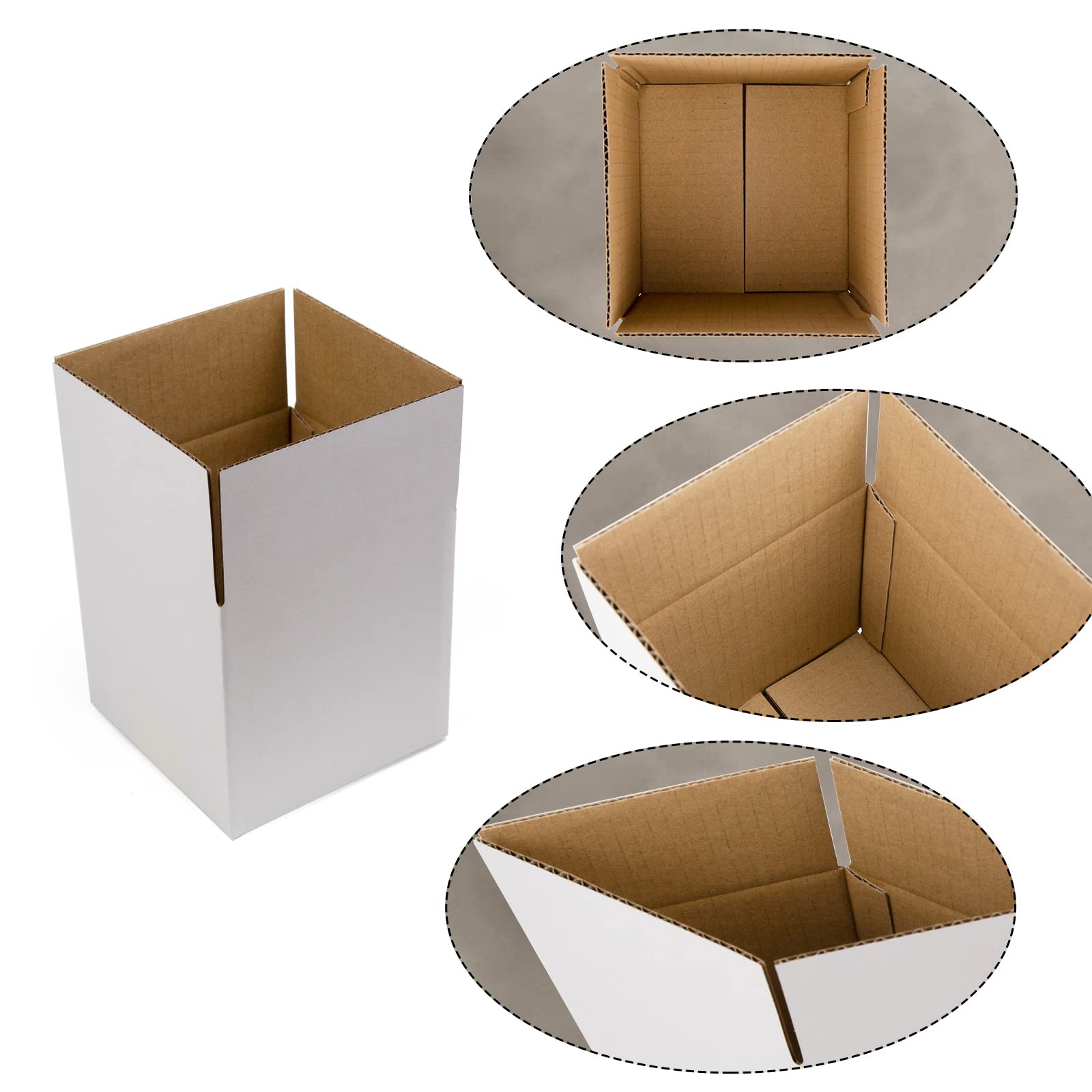 SUNLPH Białe pudełka wysyłkowe 15 x 12 x 12 cm małe pudełka z tektury falistej, 25 szt