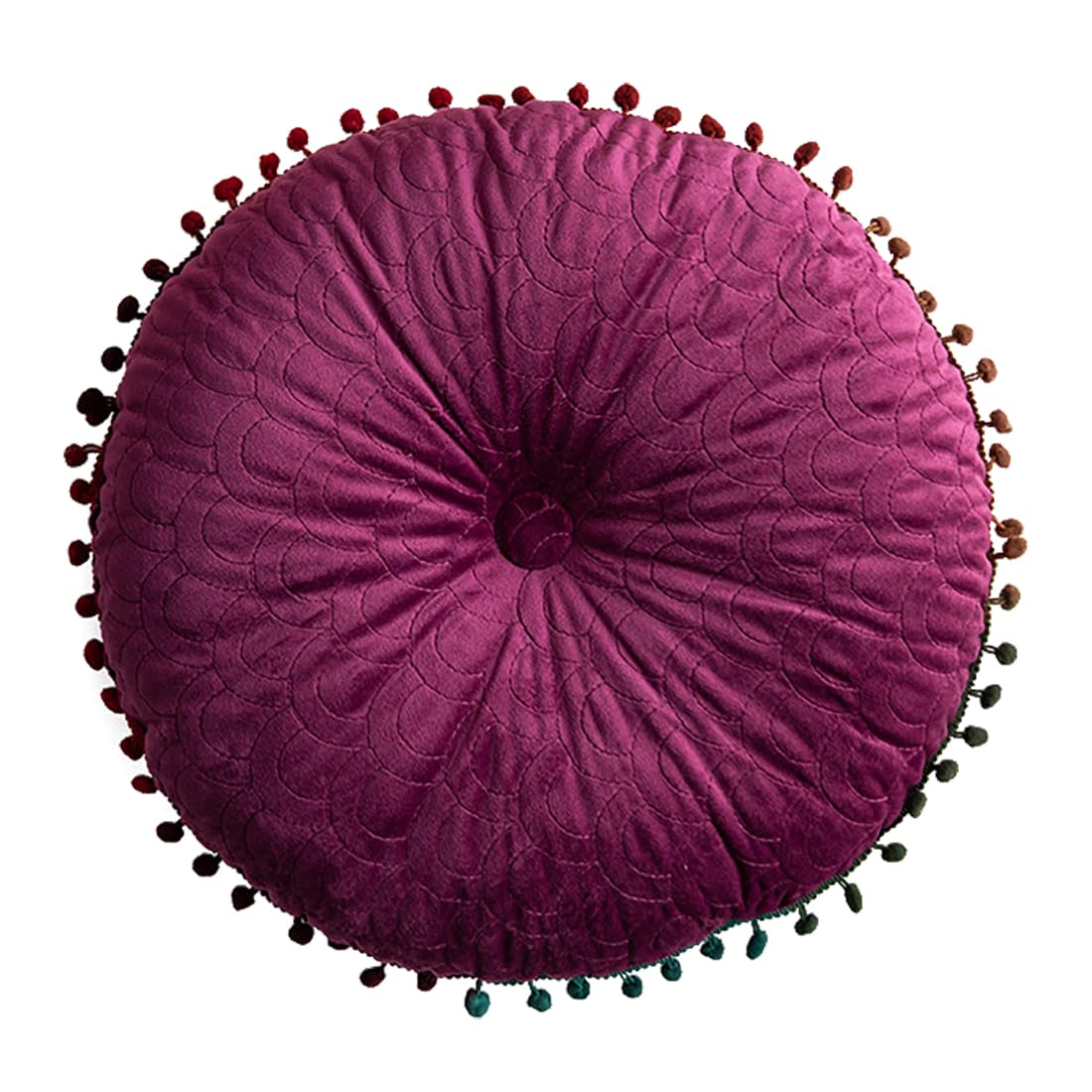 VHJdtE Seat Cushion, Nordic Style|Cozy Thin Fleece Fabric Seat Pads|Stylish Upholstered Sofa Backrest Pillow(Round-fuchsia)