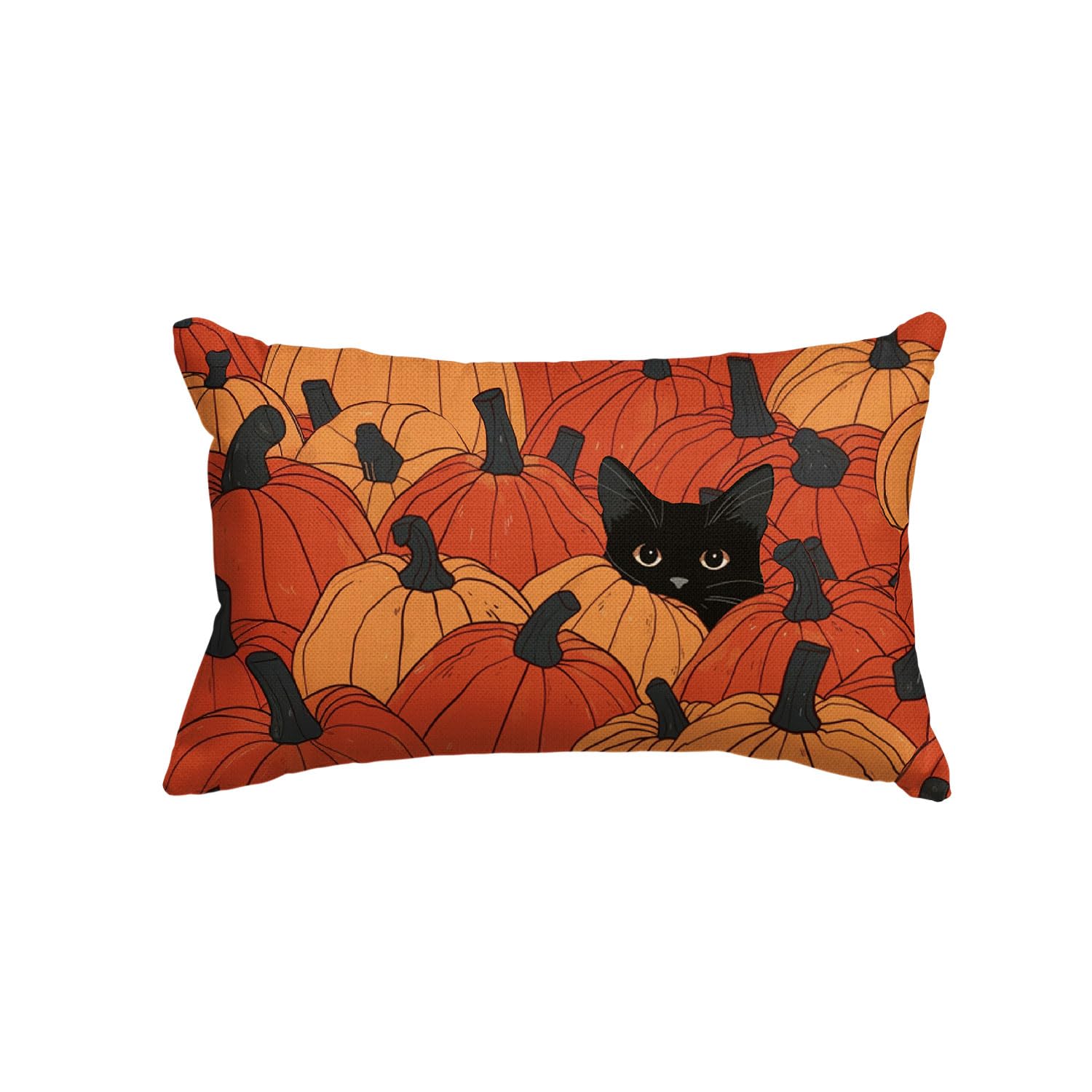 Artoid Mode Black Cat Pumpkins Autumn Cushion Cover 30x50 cm