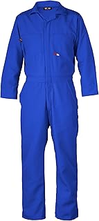 Coverall Flame Resistant, Elastic Waist Inserts Cuffs Snap Closures, Color Navy, Size 4x-Large, (Pack of 1)