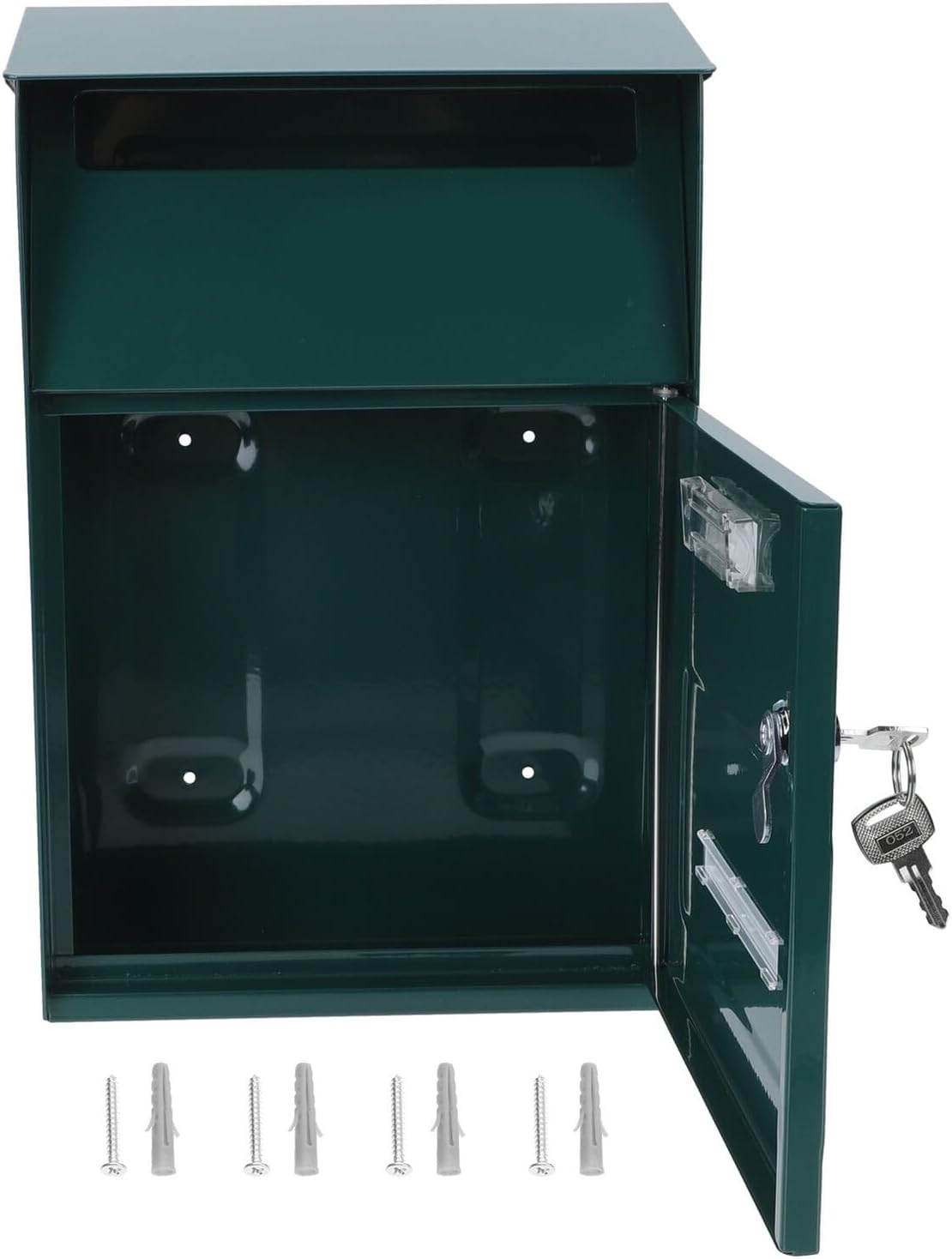 Vintage Style Metal Wall Mount Mailbox with Lock Versatile Hanging Post for Home Office Complaint and Suggestion Use Decorative Letter Opening Box Secure Outdoor Mail Holder