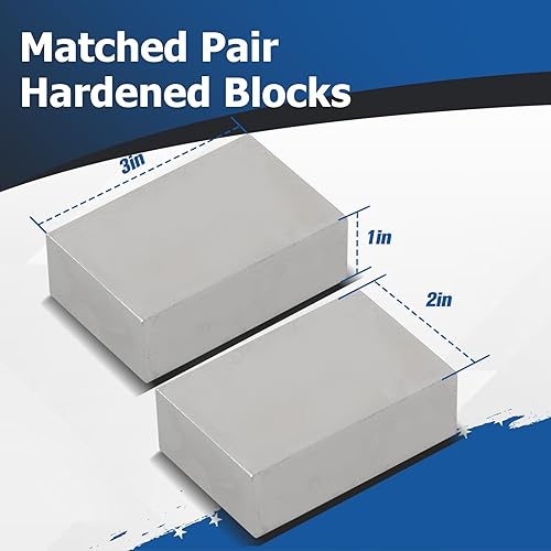 Miniatura 4 de WFLNHB 1 par de bloques de 2 x 3 pulgadas, sin agujeros, juego de acero endurecido liso (1 x 2 x 3 pulgadas), 123 juegos de fresado de precisión