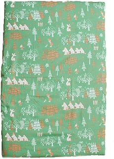 ムーミン ダブルガーゼ ベビー フィットシーツ 日本製 ベビーサイズ 70×120cm (星と森_グリーン)