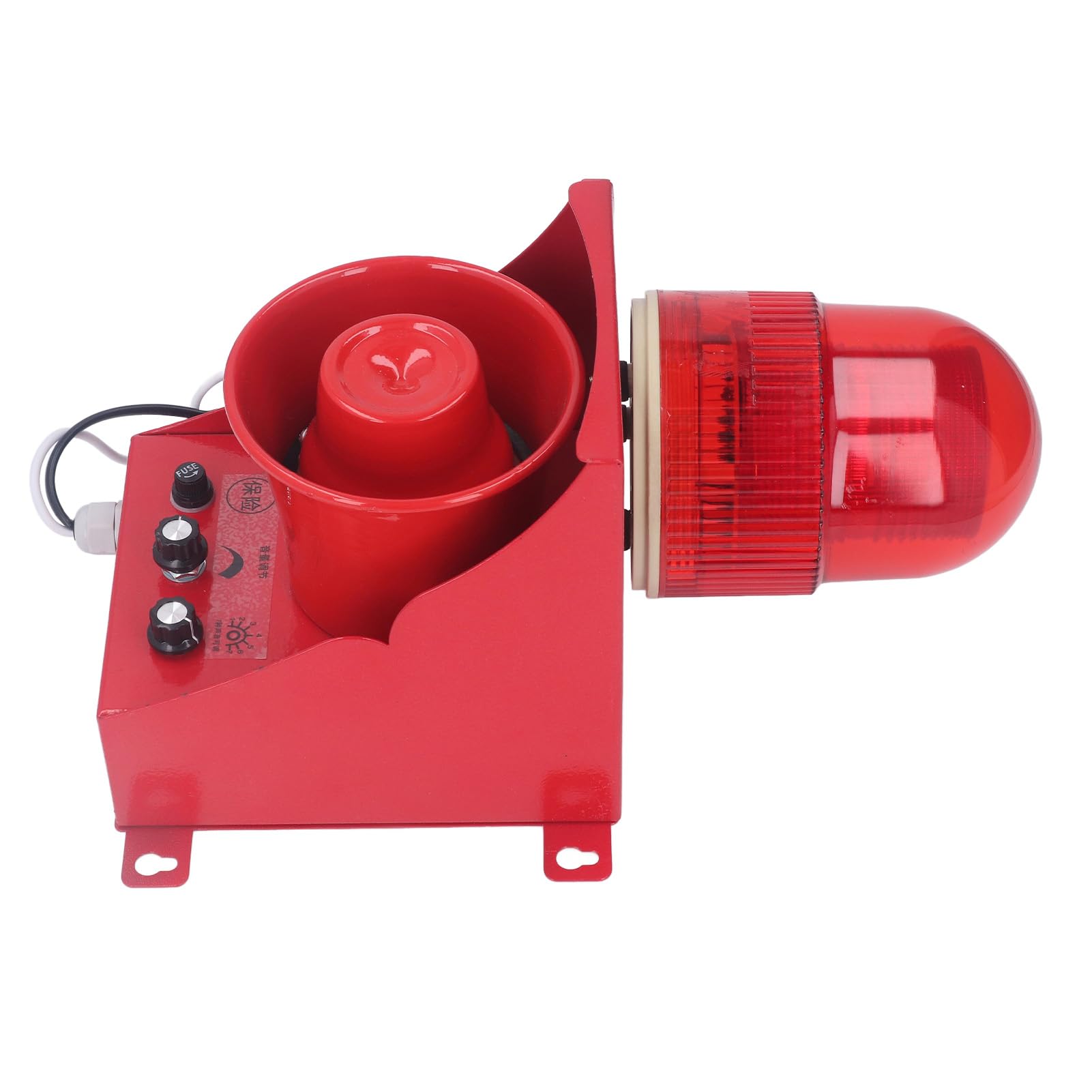 Adecuado para Aplicaciones en Minas, canteras, Puertos y sitios de construcción - Alarma de Sirena Industrial con luz estroboscópica LED - Bocina de 40 W 130 dB - Clasificación de (12 V CC.)