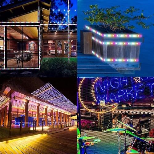 Solarna taśma świetlna LED na zewnątrz, wodoodporna, 10 m, 600 LED, elastyczna osłona, lina, łańcuch świetlny, 8 trybów, z pilotem czasowym, do ogrodu, na choinkę, Boże Narodzenie, święta, przyjęcie,