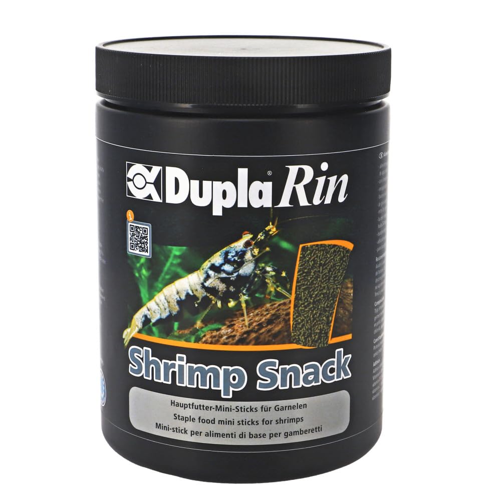 Dupla DuplaRin Shrimp Snack I 500 g I Mini bâtonnets pour crevettes I Nourriture principale avec algues, épinards et luzerne I Nourriture pour crevettes d'eau douce I Soutient la mue, la croissance et