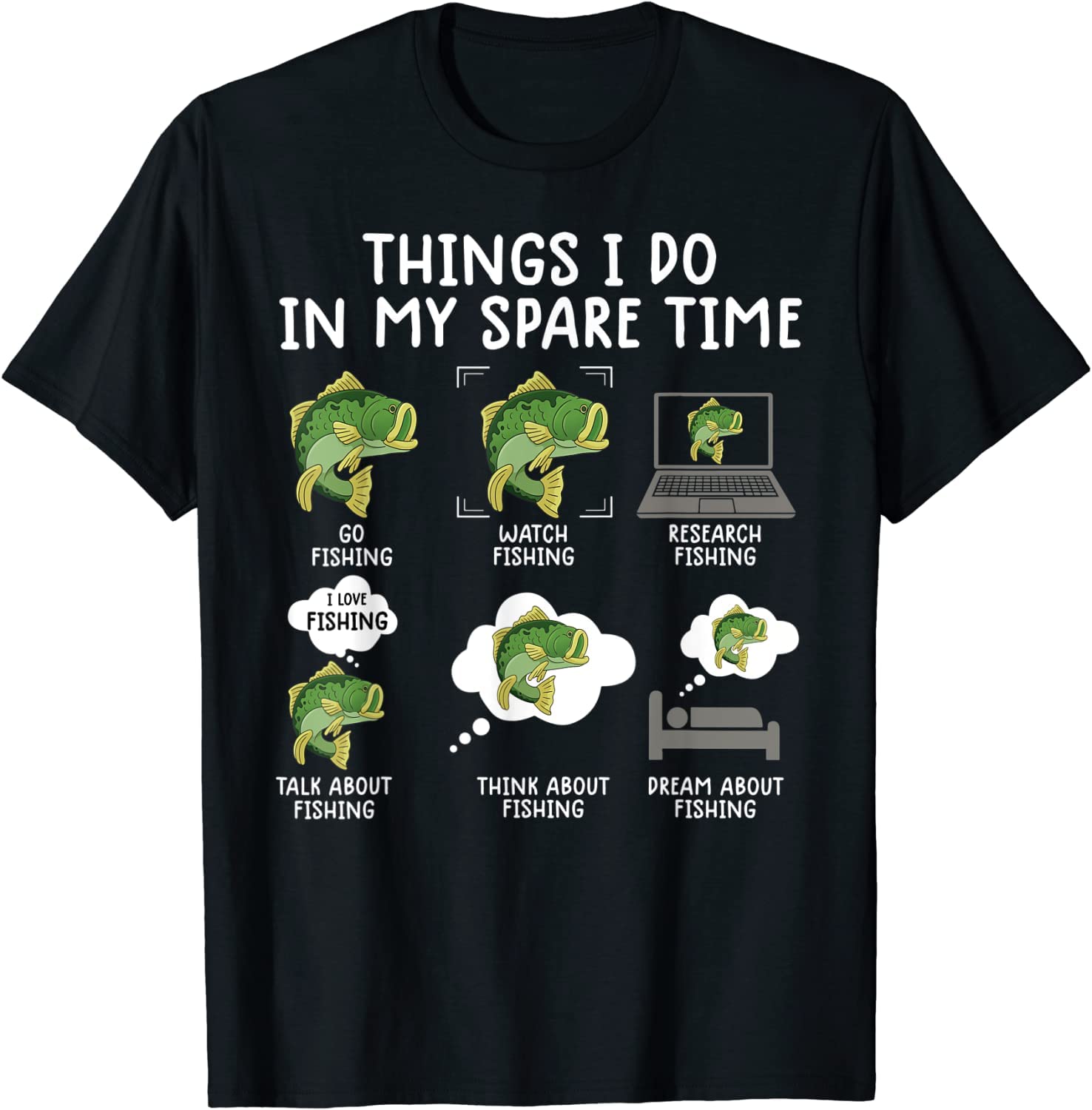APSRA TRADERThings i do in My Spare time Fishing Funny Fishing tee ds496 T-Shirt Cotton T-Shirt - Regular Fit, Printed T-Shirts for Men 4570