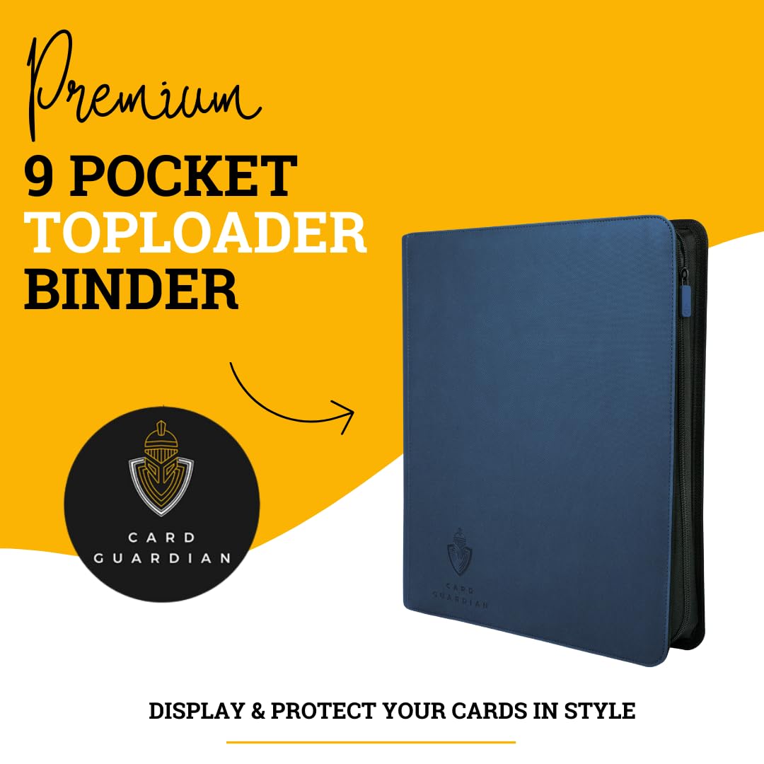Card Guardian, Toploader 9 Pocket Premium Binder with Zipper for 360 Cards, Side Loaded Pockets - Image 2