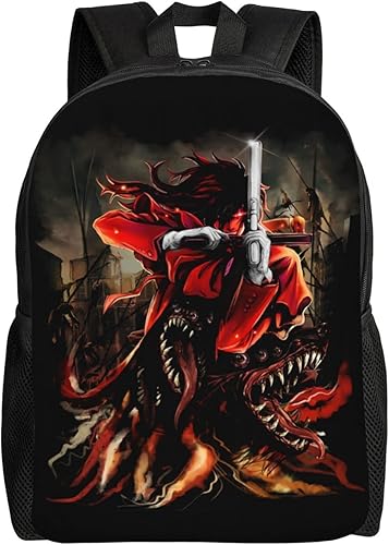 Anime Hellsing - Mochila ligera unisex a la moda, casual, bolsa de viaje, Negro -, Mochilas de mochila