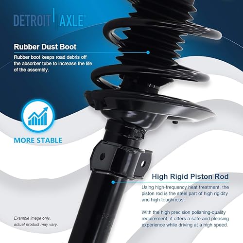 Miniatura 475 de Detroit Axle - Puntal delantero para Hyundai Sonata 2012-2014 2012-2015 Kia Optima, puntal lateral izquierdo con montaje de resorte helicoidal 2013