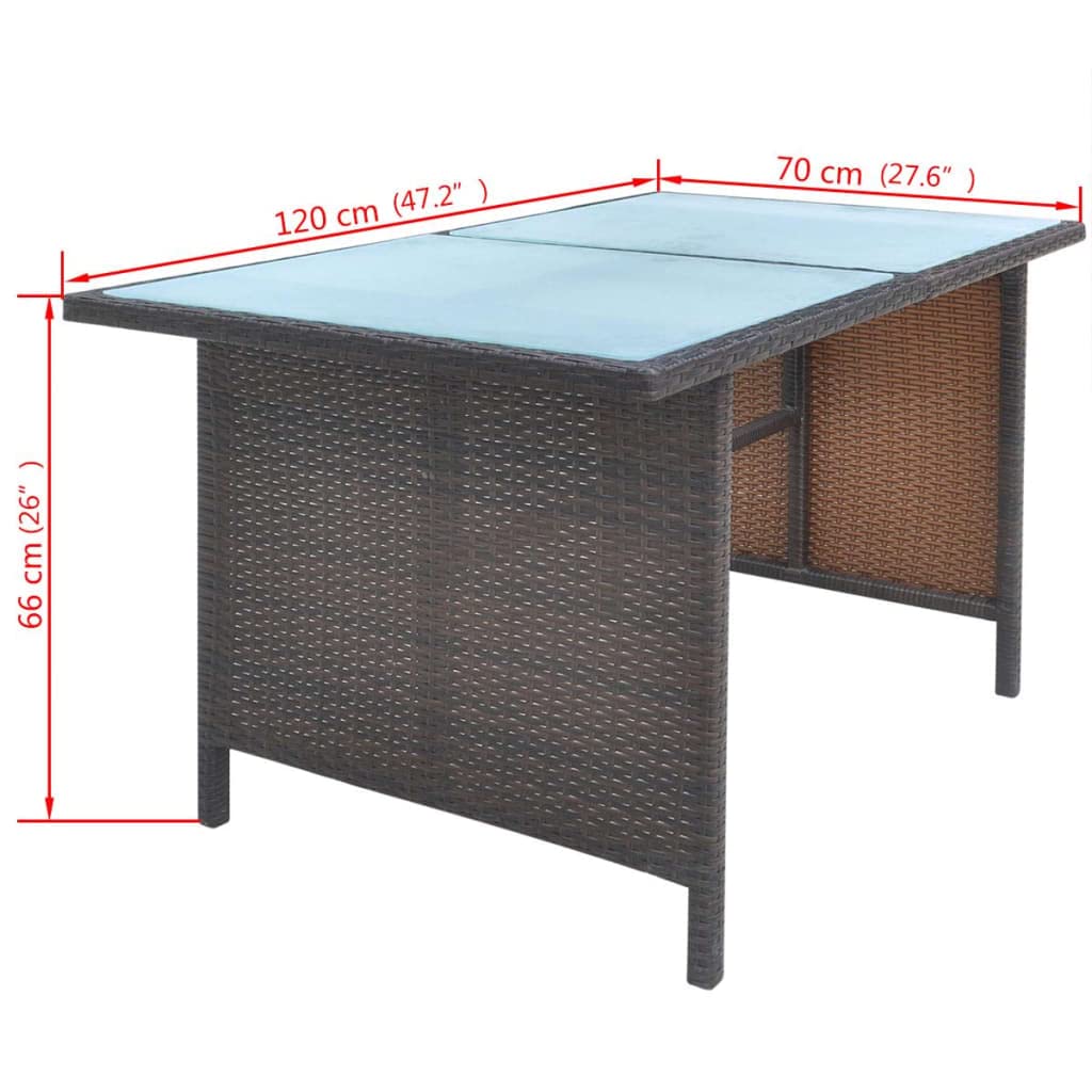 vidaXL 6-cz. zestaw mebli ogrodowych z poduszkami, rattan PE, brązowy