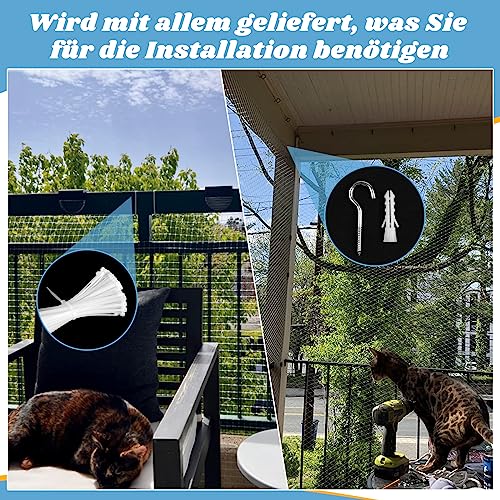 Filet chat balcon transparent 8x3m protection grillage