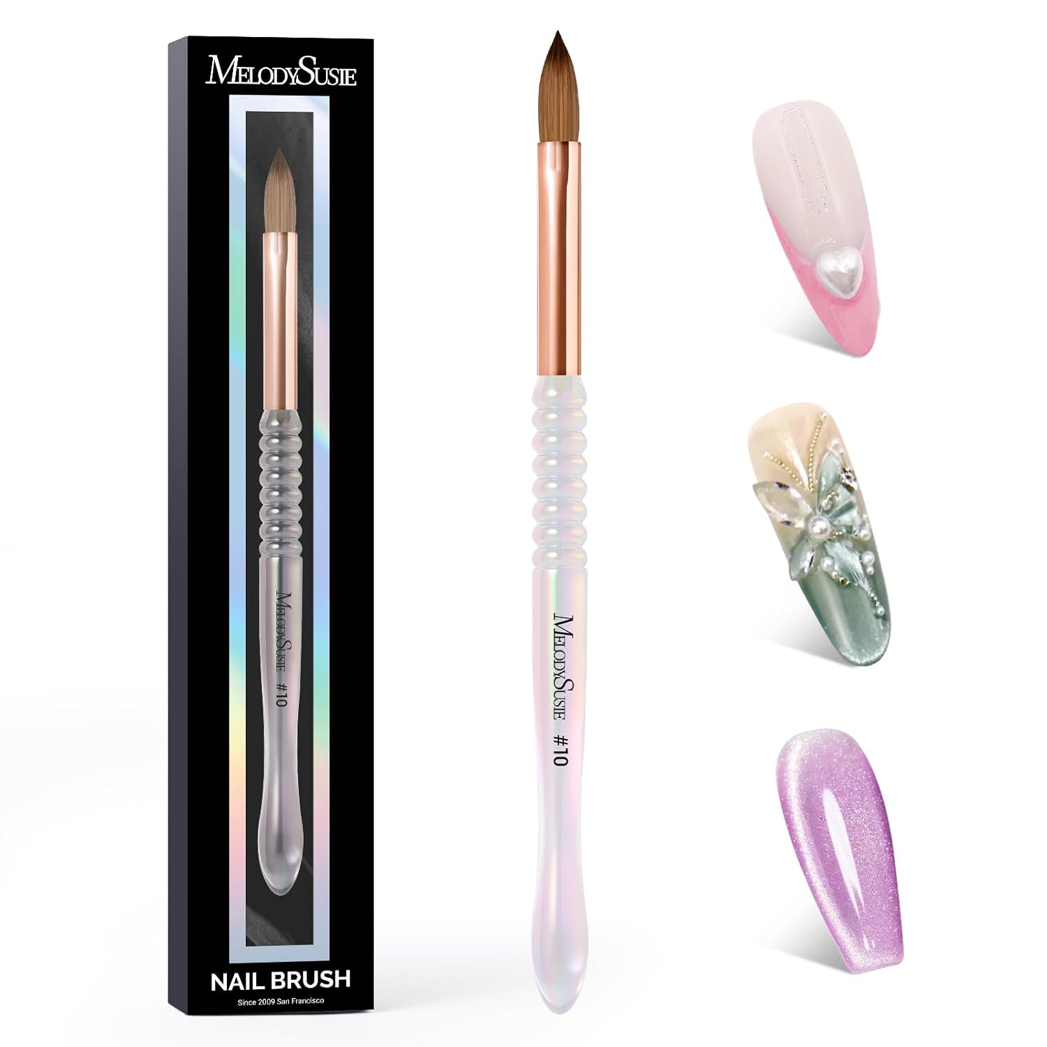 MelodySusie Kolinsky Acrylic Nail Brush,80% Kolinsky Hair,Professional Nail Art Brush for Acrylic Application,Nail Extension, 3D Nail Carving