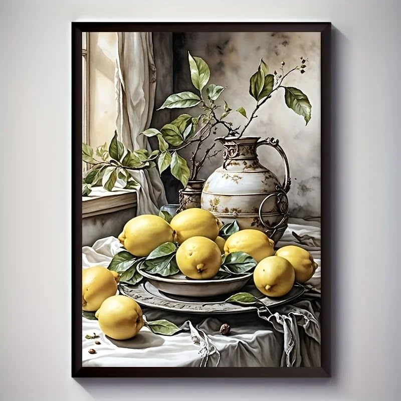 Póster de limones en acuarela: dale un toque de cocina rural a tu sala de estar de 30x45cm 3