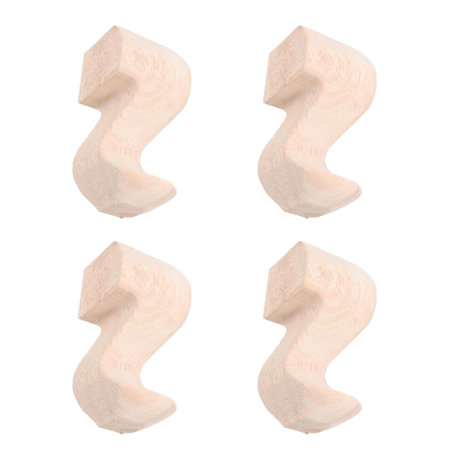 4 jambes de meubles en bois et caoutchouc WOONEKY stables pour table et canapé