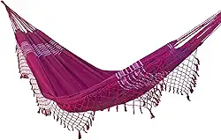 Rede de Dormir e Descanso Jeans Casal 100% Algodão Jaguaruana. (Vinho)