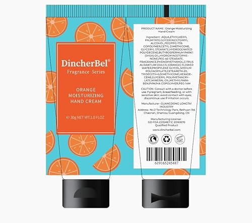 DincherBel 100 Pack Orange Moisturizing Hand Cream Bulk - Travel Size Non-Greasy Hand Lotion Set for Dry Skin, Instant Hydrating Hand Care for Women, 1.0 oz/30 ml