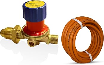 BRENNER LPG Regulator & Hose Pipe Kit – Adjustable 4 Bar Propane Gas Regulator with 2m High-Pressure Hose & Clips – Durable Gas Pipe for Weed Burner, Roofing Torch, Welding & Outdoor Heating