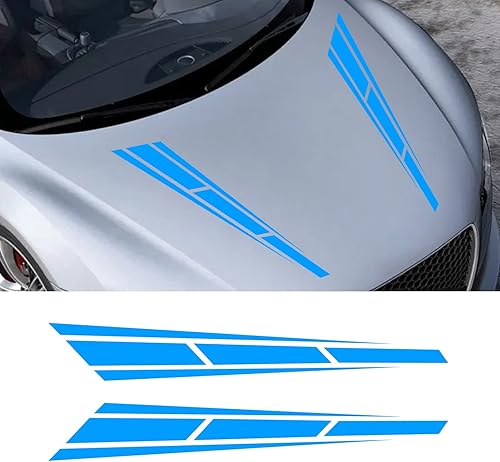 cueclue Paquete de 2 calcomanías para capó de automóvil decoración de rayas largas de vinilo 315 x 47 pulgadas accesorios universales de