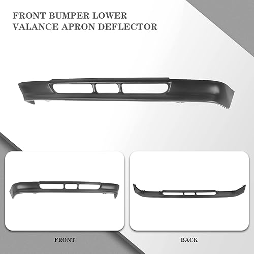 Miniatura 7 de CarPartsDepot repuesto de deflectores de aire con cenefa inferior para defensa delantera para camionetas Air Dam 4WD, color negro