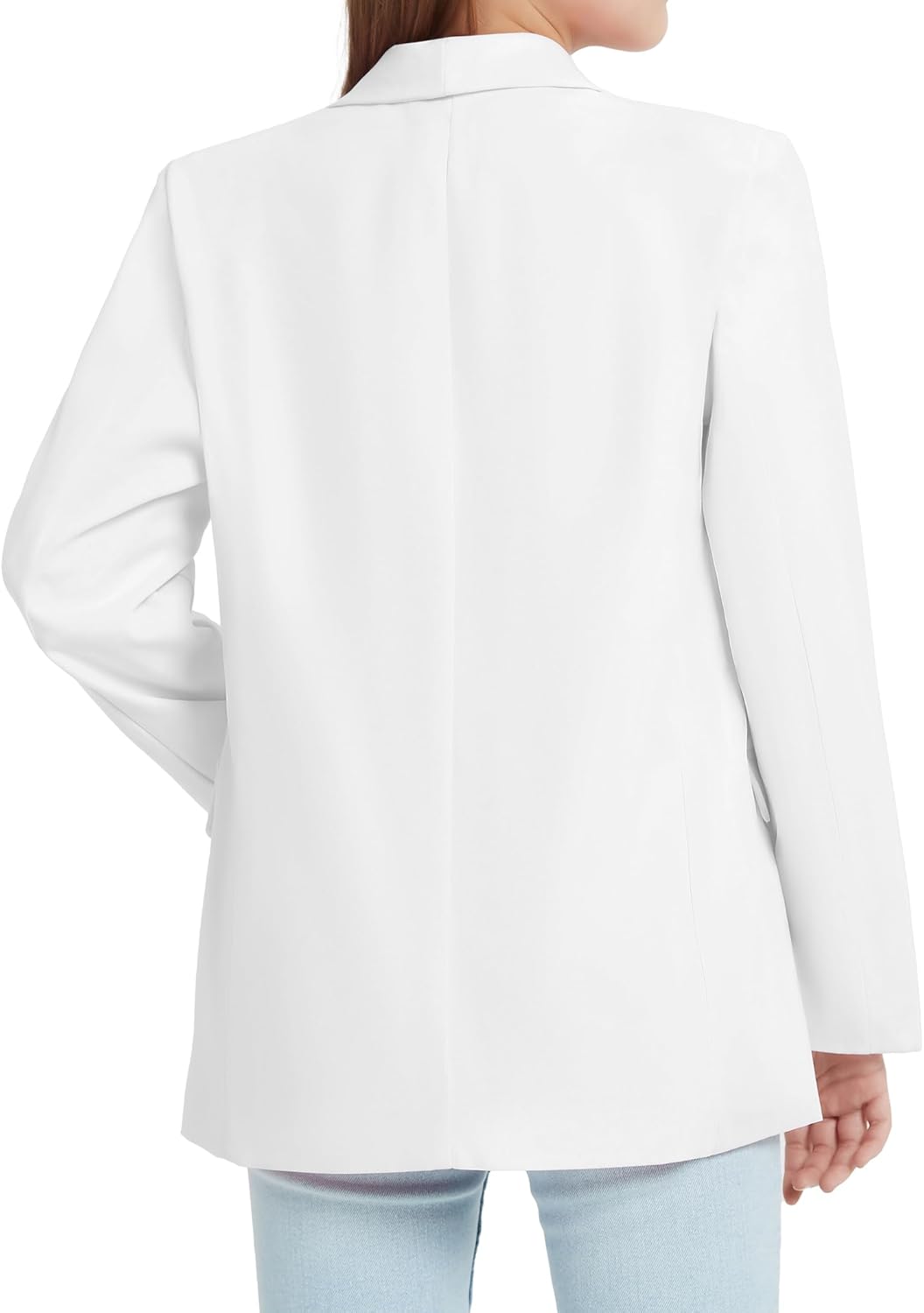 EXARUS Girls Blazer Jacket Teen Suit Long Sleeve Shawl Collar Formal Blazers Open Front Inner Pocket for Kids 6-12 Year - Image 2