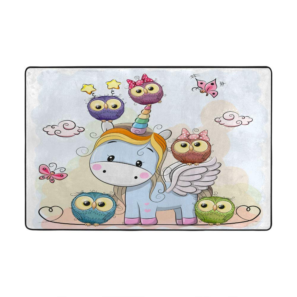 Tapis de maison moderne licorne CHEHONG 182x122 cm grand format polyester