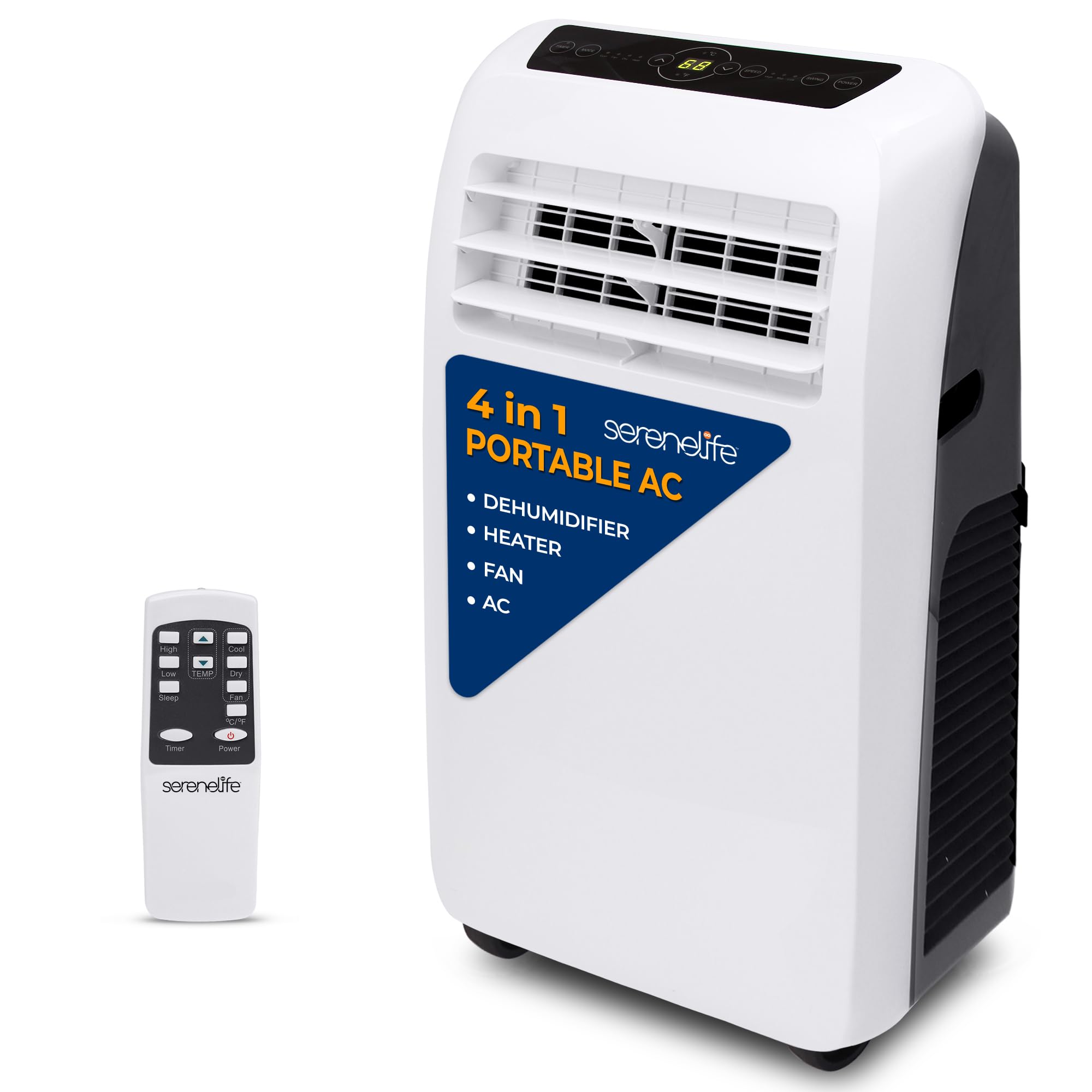 SereneLife Portable Air Conditioner Heat 12 000 BTU with Built-in Dehumidifier - Portable AC unit for rooms up