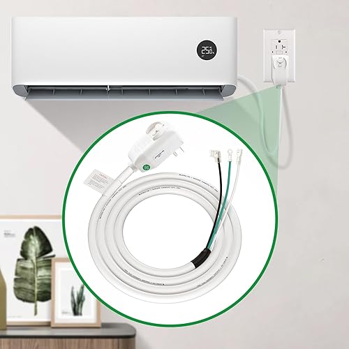 Vista 5 de Wengart LCDI Cable de alimentación Enchufe AC240V 60Hz 20Amp Cable de extensión de aire acondicionado NEMA6-20P Interruptor de detección
