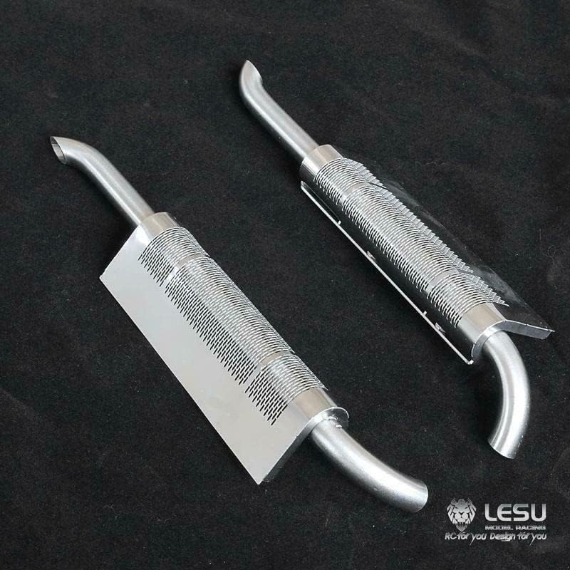 Miniatura 2 de LESU Chimenea de tubo de escape de metal para 114 DIY Tamiya King Hauler RC Tractor Truck Car