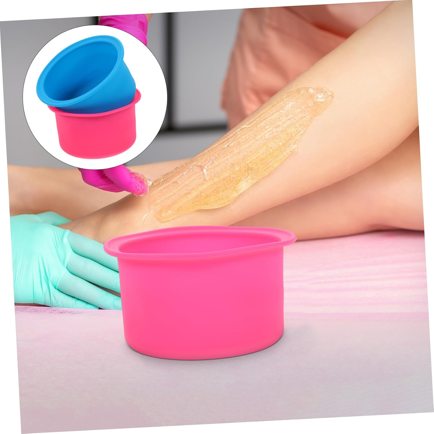 STOBOK 6pcs Non-Stick Silicone Wax Melting Bowl Wax Pot for Hair Removal Easy to Clean Convenient Warmer Container