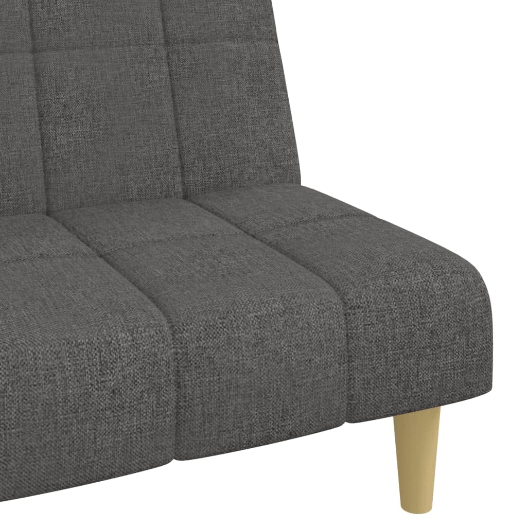 Sofá cama de 2 plazas, color gris oscuro, de tela, 200 x 84,5 cm