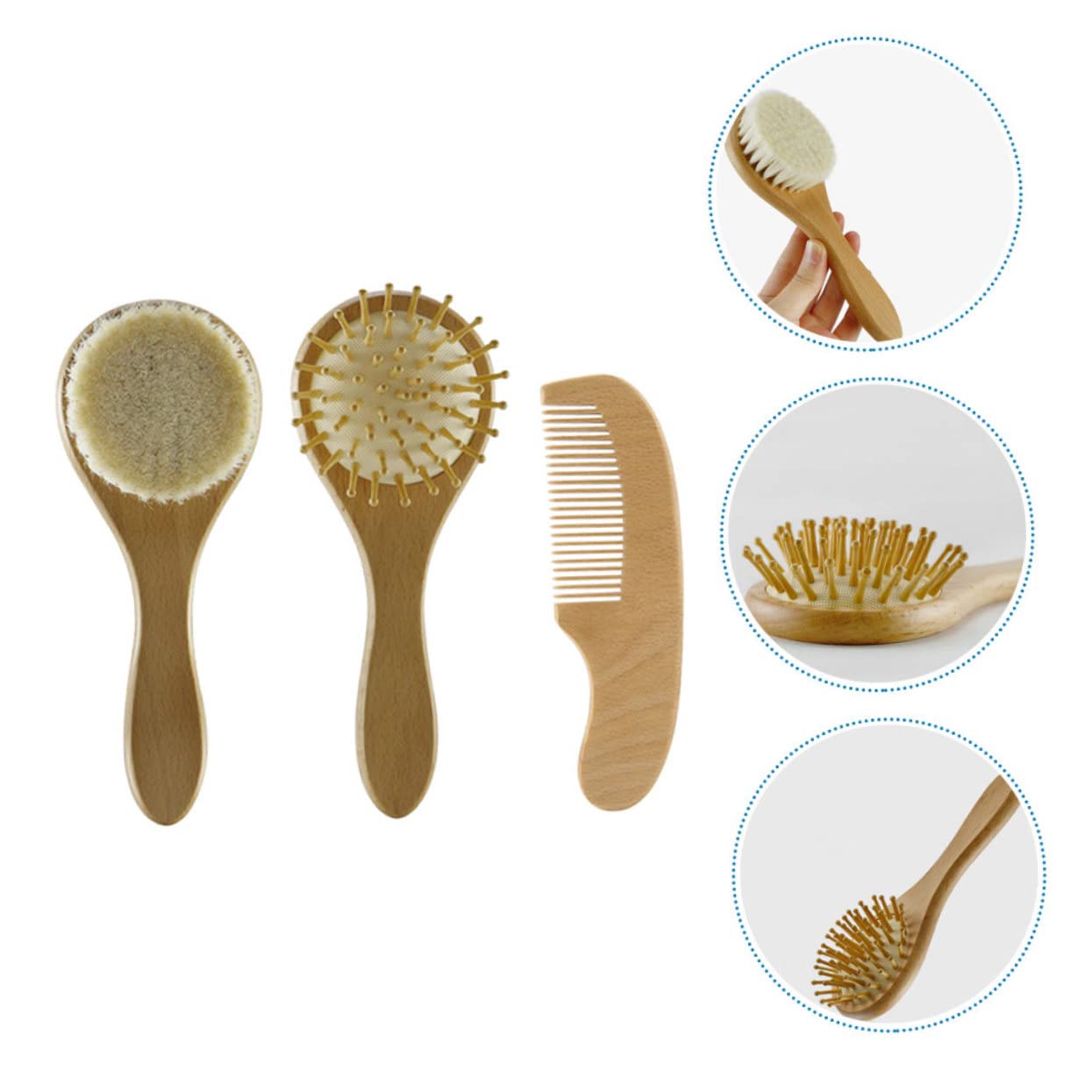 FRCOLOR 4 set di spazzole per capelli per bambini, in carta velina per sacchetti, no spazzola per la cura dei capelli dei bambini, set di pettini, a per shampoo per, a per
