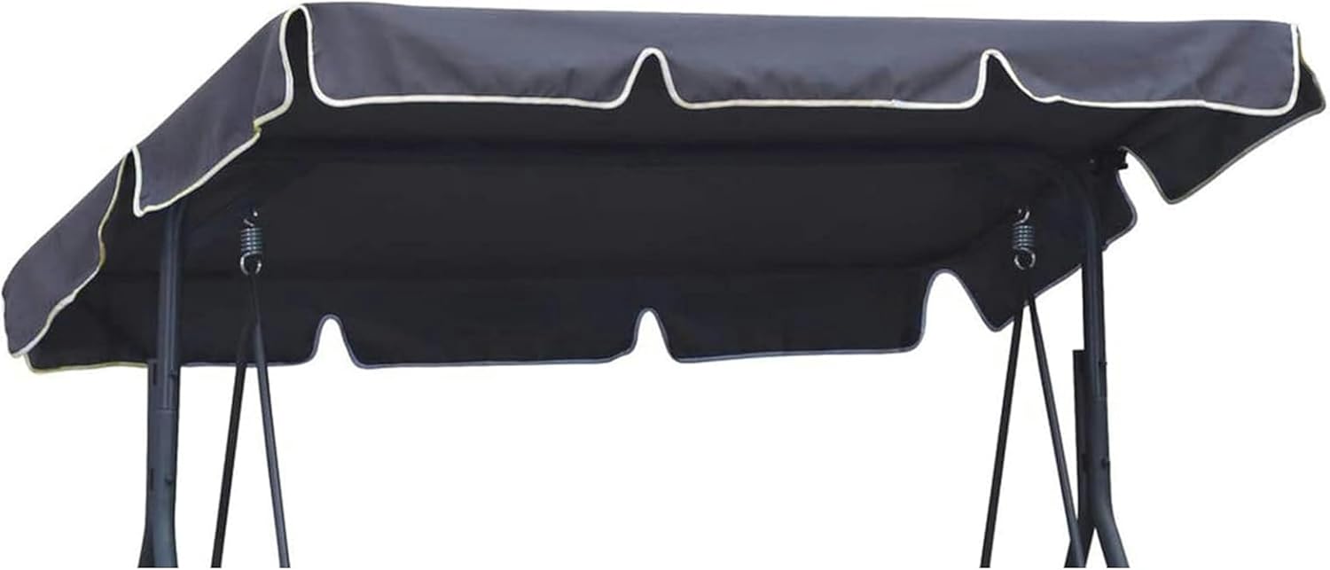 Replacement Canopy for Swing,Outdoor Swing Canopy Replacement Porch Top Cover 2-3 Seater Waterproof Top Cover for Patio Swing Garden Swing Outdoor,Green,195x125x15cm*1, Coffee