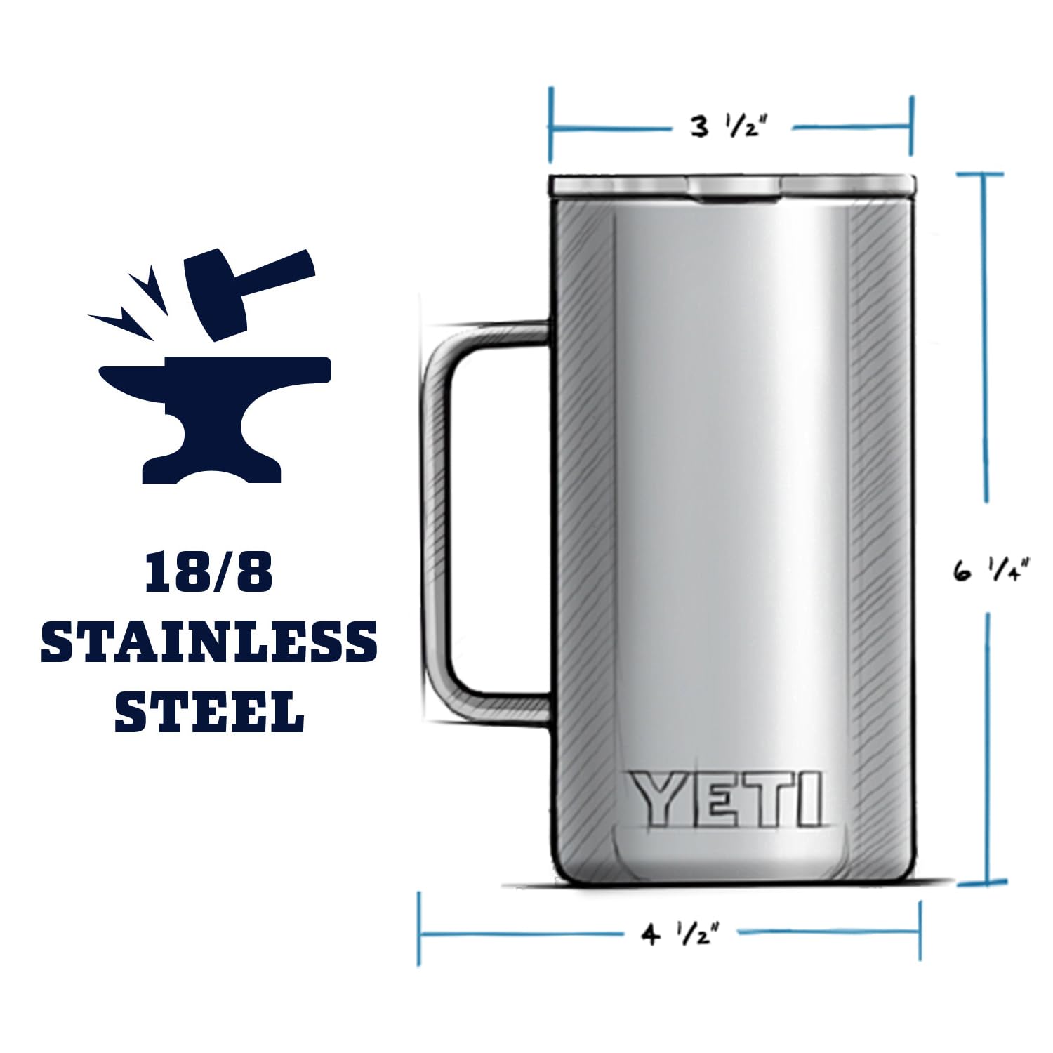バーベキュー・調理用品 YETI Rambler 24 oz Mug YETI Rambler 24 oz Mug with MagSlider Lid