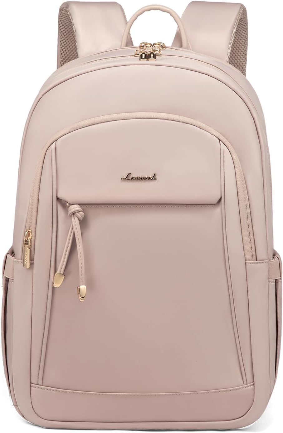 LOVEVOOK 15.6 Inch Laptop Backpack Women, Fashion Backpack with Laptop Compartment for Work College, Large Water Resistant Computer Bags Travel Backpack Purse, Nude Pink