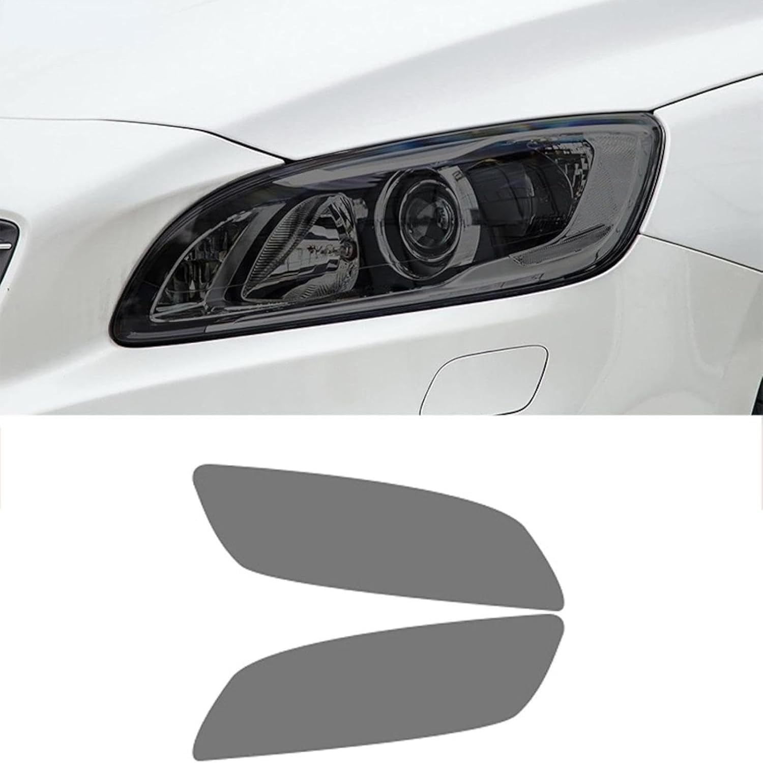 SamLng Car Front Light Film for Volvo V60 2014-2018 Car Headlight Film Front Light Transparent Blackened Moulding Vinyl Protection Sticker Car Light Film