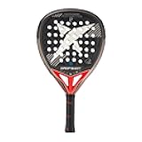 DROP SHOT Canyon Pro 2.0 by Lima - Padel Racket with Shock Absorption, Power and Attack, Black and Red