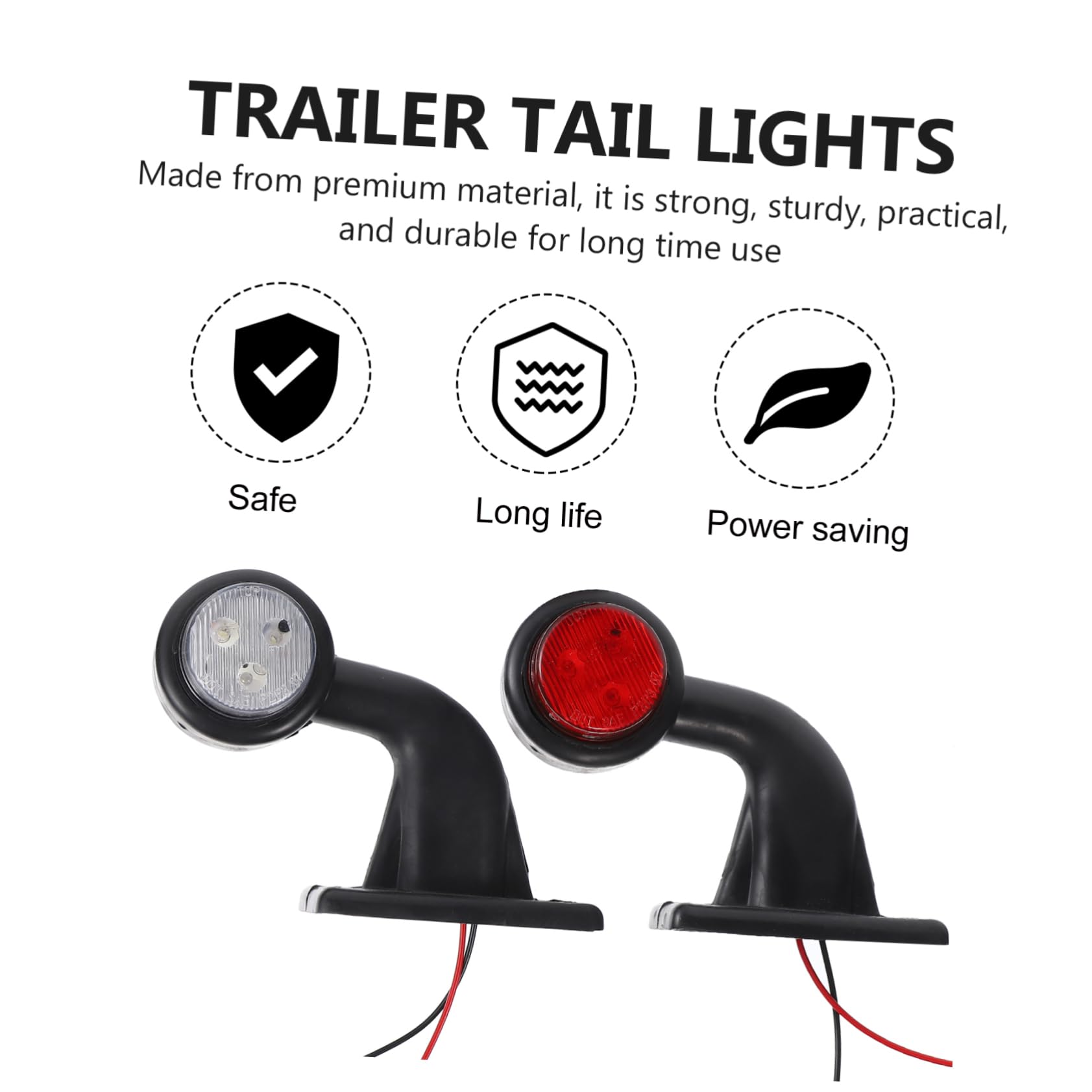 Hemobllo Luci Laterali a LED 12 Smd per Camion e Semirimorchio, Lampade di Posizione Rosso e Bianco in Abs, Facili da Installare per Sicurezza Stradale