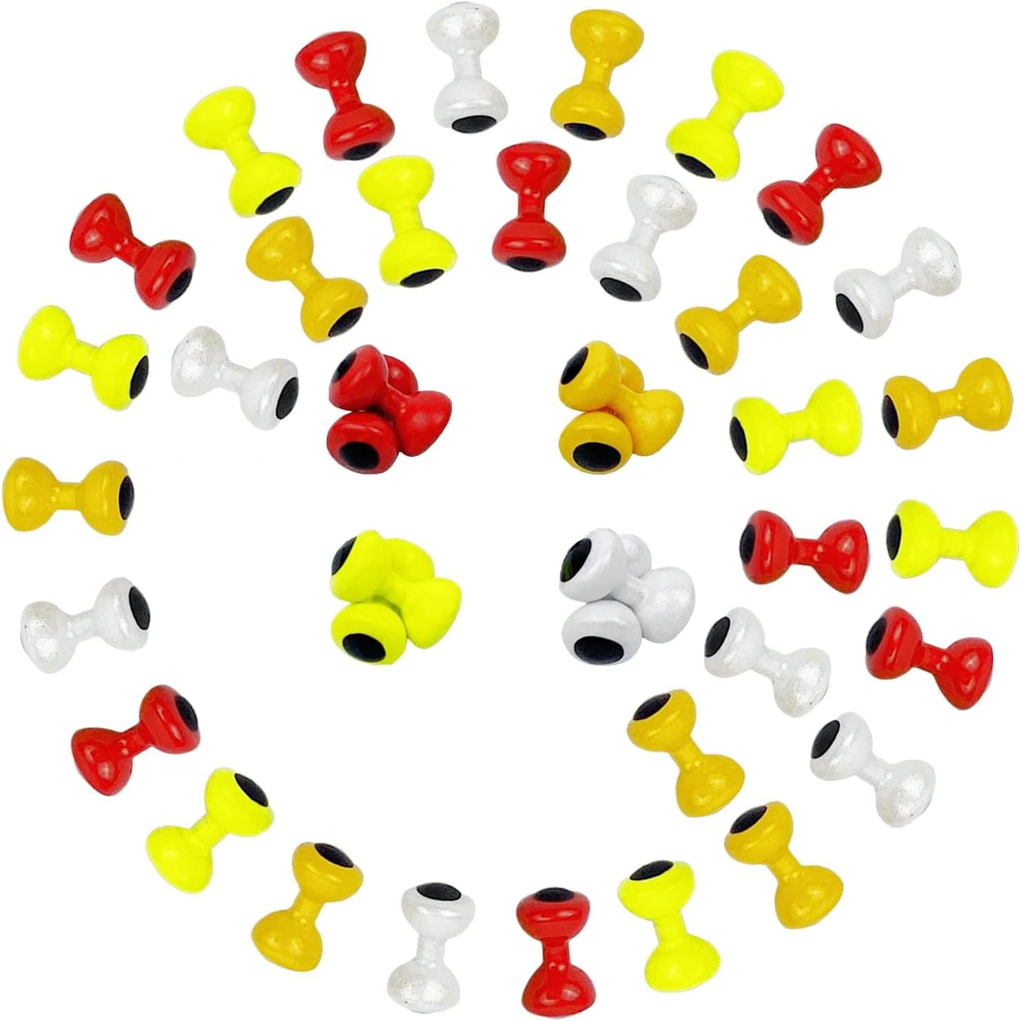 Aventik 40pcs Dumbbell Shaped Fish Eyes Realistic Fly Tying Materials