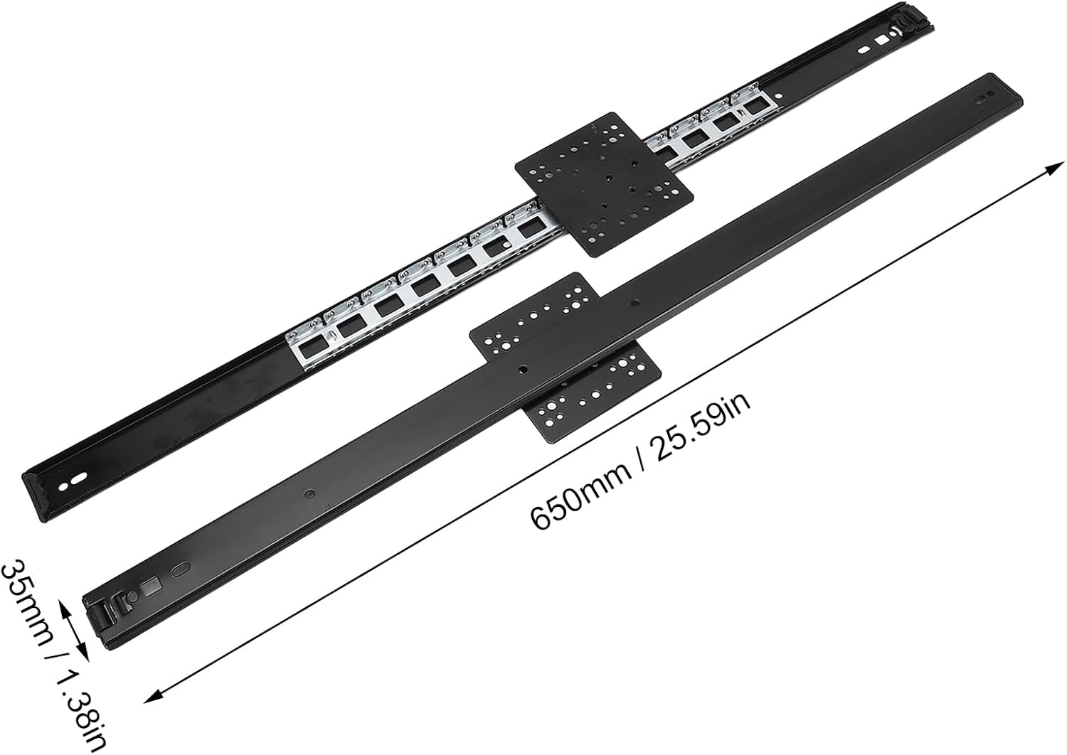 WALFRONT 1 Pair of Drawer Slides 26in Ball Bearing Drawer Rails for Goods Shelf Mechanical Cabinets