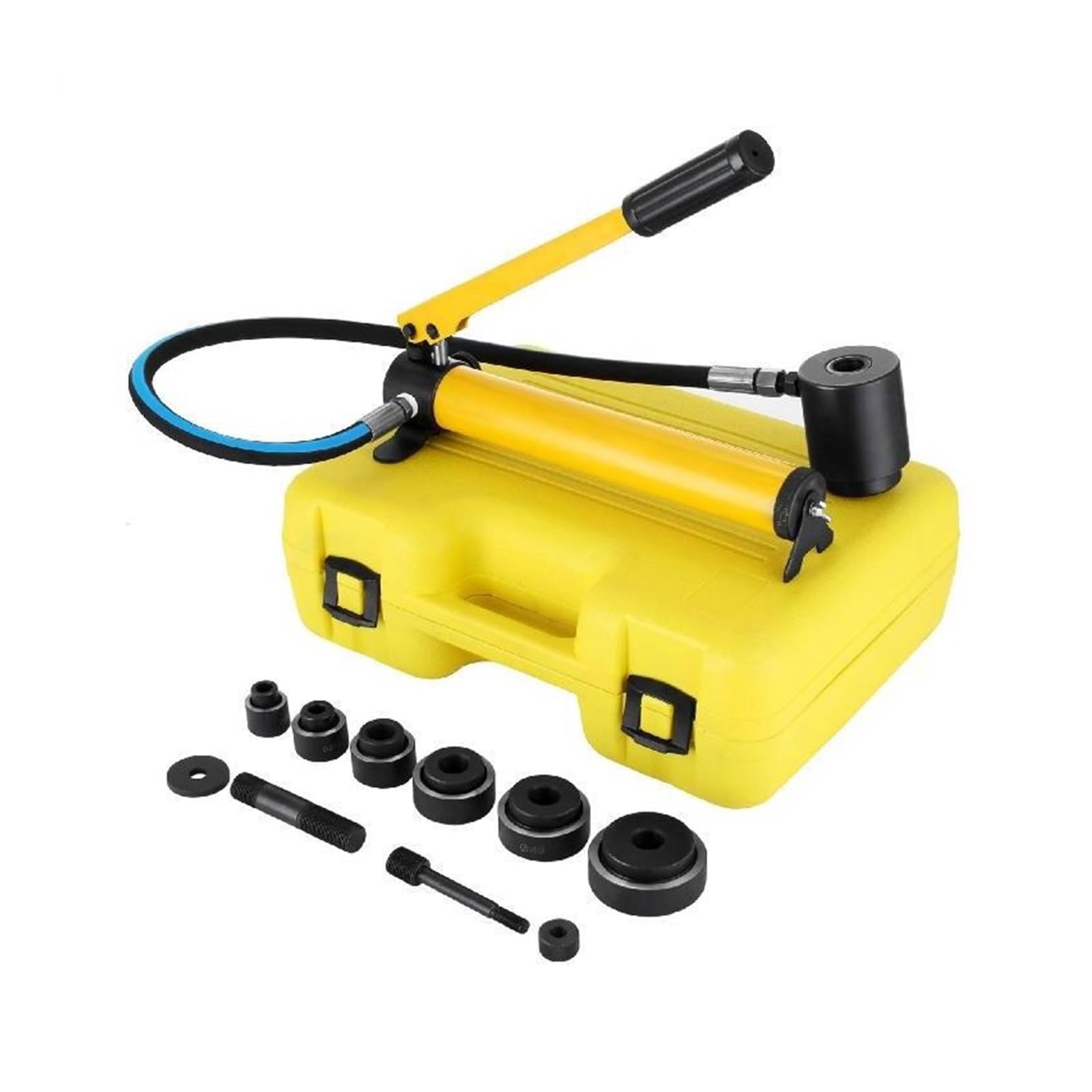 Mooilko One Color 22-60Mm Ulic Knockout Punch Driver Kit 6 Dies Steel Sheet Hole Opener Repair Tool Cutter Set 10Ton Manuel Digger Force Multiplication Appliance