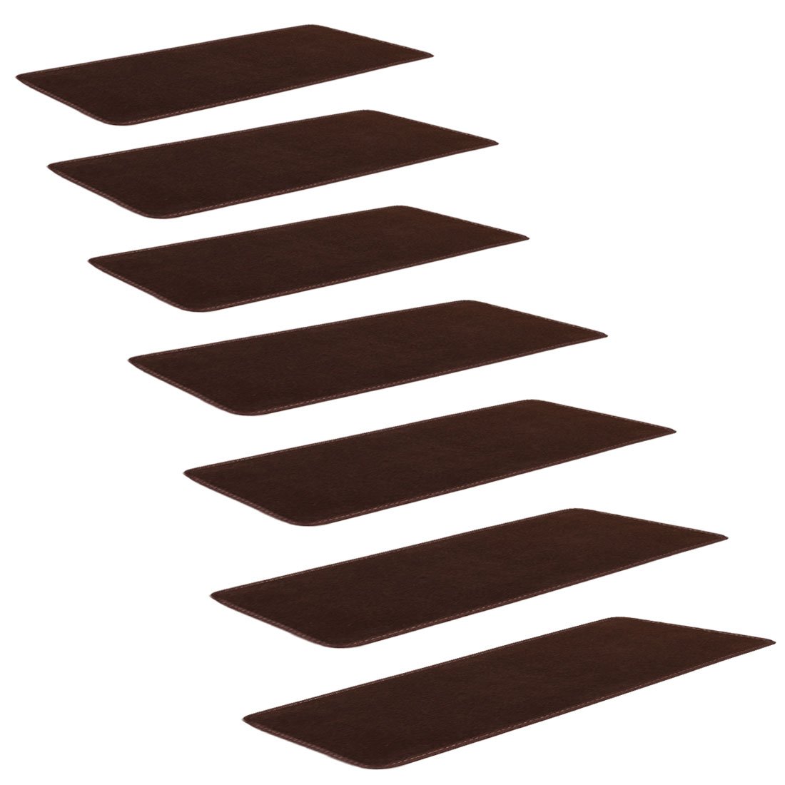 Qtqgoitem Polypropylene Fiber Stair Treads carpet Solid Dark Coffee Color, with Self-adhesive Side Nylon Mounting, Non- Carpets 9.4" L x 25.6" W, Stair Tread Mats, Set of 14 (model: 5f7 8fb 0ef 1e1 b87