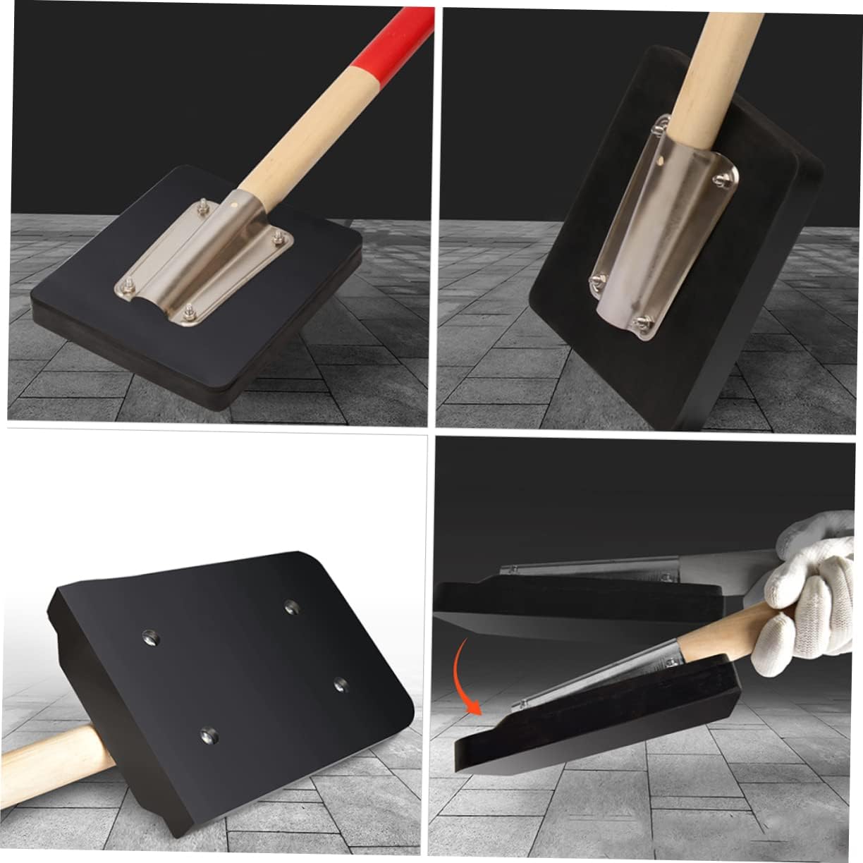 Paving Rubber Tool Construction Rubber Hammer Wooden Handle for Tile and Flooring Installation for Easy Use